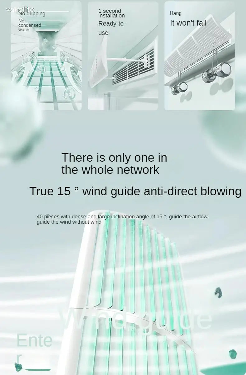 Central AC Air Conditioner Outlet Baffle – Universal Duct Windshield Deflector, Anti-Direct Blowing Grille