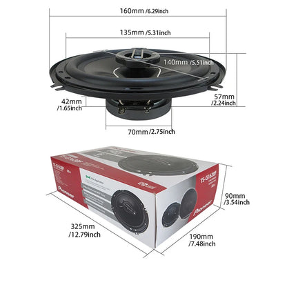 6 Inch 640W 3-Way Universal Car Coaxial Speakers - Full Range HiFi Auto Stereo with Non-Destructive Installation