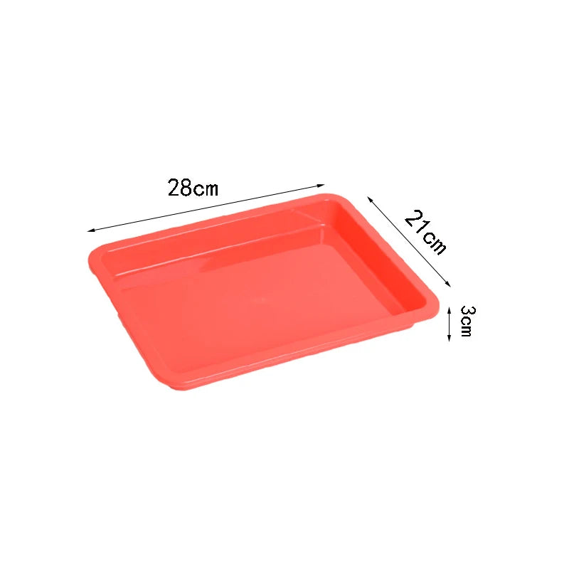 Plastic Square Serving Tray – Strong Color Cutlery & Flat Tray Organizer for Coffee, Tea, and Kitchen Use