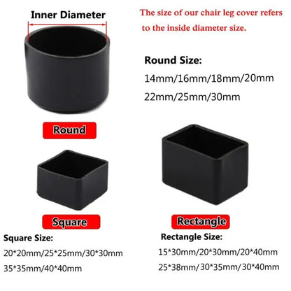 Square Silicone Chair Leg Caps – Non-Slip Furniture Foot Covers for Table & Chair Legs, Floor Protector Pads, Dust & Scratch Guards for Home Furniture Stability