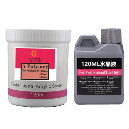 120ml EMA Polymer Acrylic Liquid & Powder - Pink Nail Builder for Dipping, Carving, Acrylic Powder, and Nail Tip Extensions