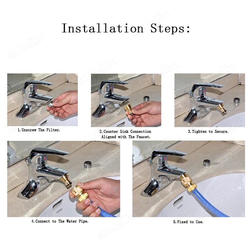 Universal Brass Faucet Adapter - Kitchen Tap Connector for Garden Hose, Watering & Basin Accessories
