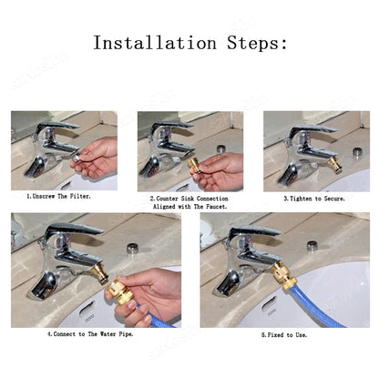 Universal Brass Faucet Adapter - Kitchen Tap Connector for Garden Hose, Watering & Basin Accessories