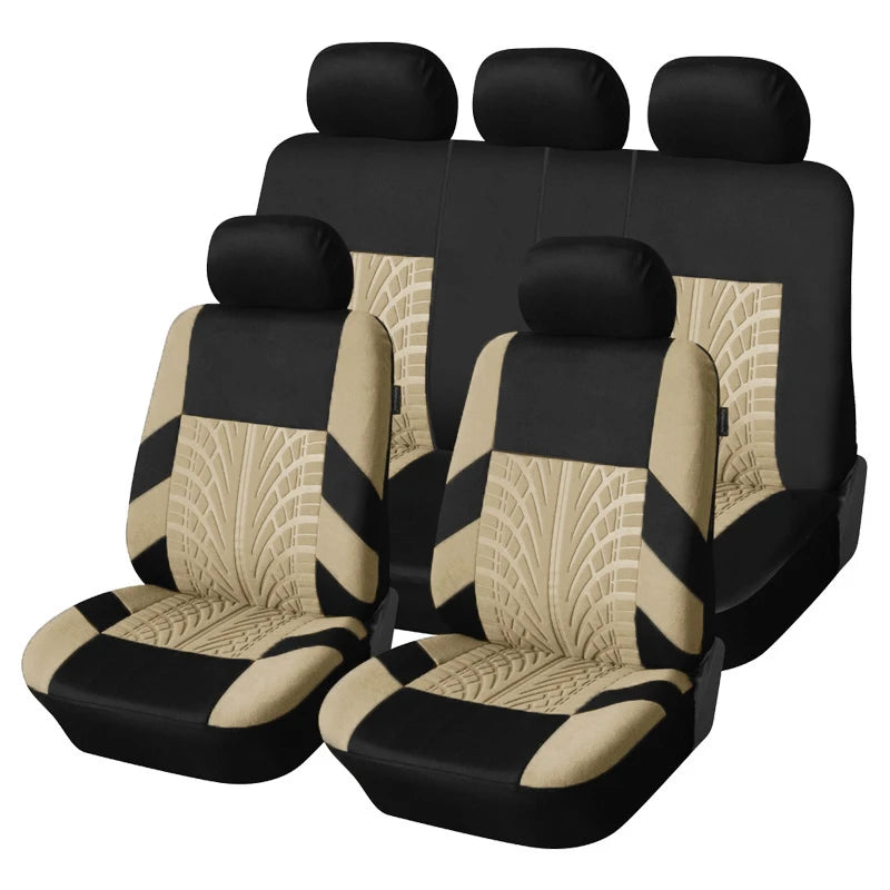 Brand Embroidery Universal Car Seat Cover Set with Organizer – Premium Interior Protection for Golf 4, Citroen C4, IZH 2126, Hyundai i20 & Honda Models