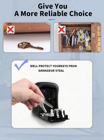 Tuya/TTlock Smart Password Key Box – Outdoor IP65 Waterproof Anti-Theft Wall Mount Security Safe in ABS/Metal