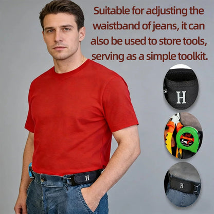 Adjustable Elastic Buckleless Waist Belt with Velcro Hook – Casual Stretch Belt for Men, Comfortable Gift Accessory