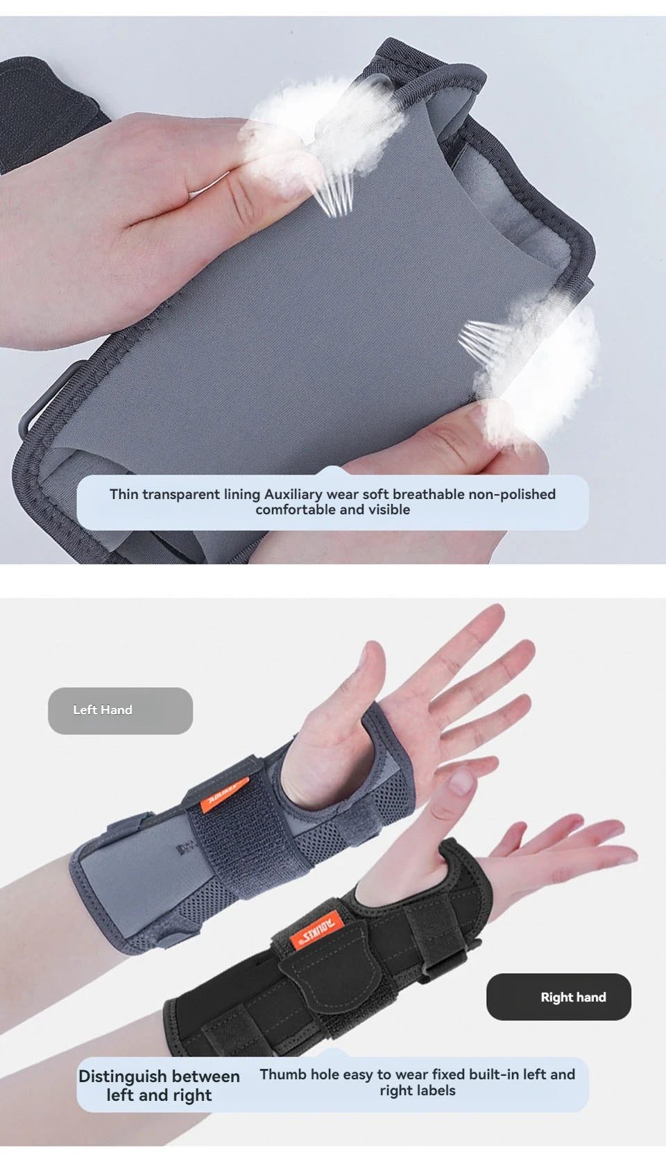 AOLIKES Wrist Brace Splint – Night Support for Carpal Tunnel & Pain Relief