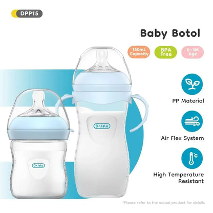BPA-Free Baby Feeding Bottle - PP Newborn Milk Bottle with Handle, 150/240/330ml