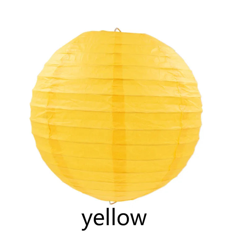 Round Paper Lantern Hanging Ball Decor for Wedding & Birthday Party, DIY Lampion Craft Supplies in White, Red & Blue