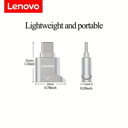 Lenovo USB C to SD Card Reader with USB C to USB Adapter | Type C TF Memory Card Reader | Micro SD Card Reader