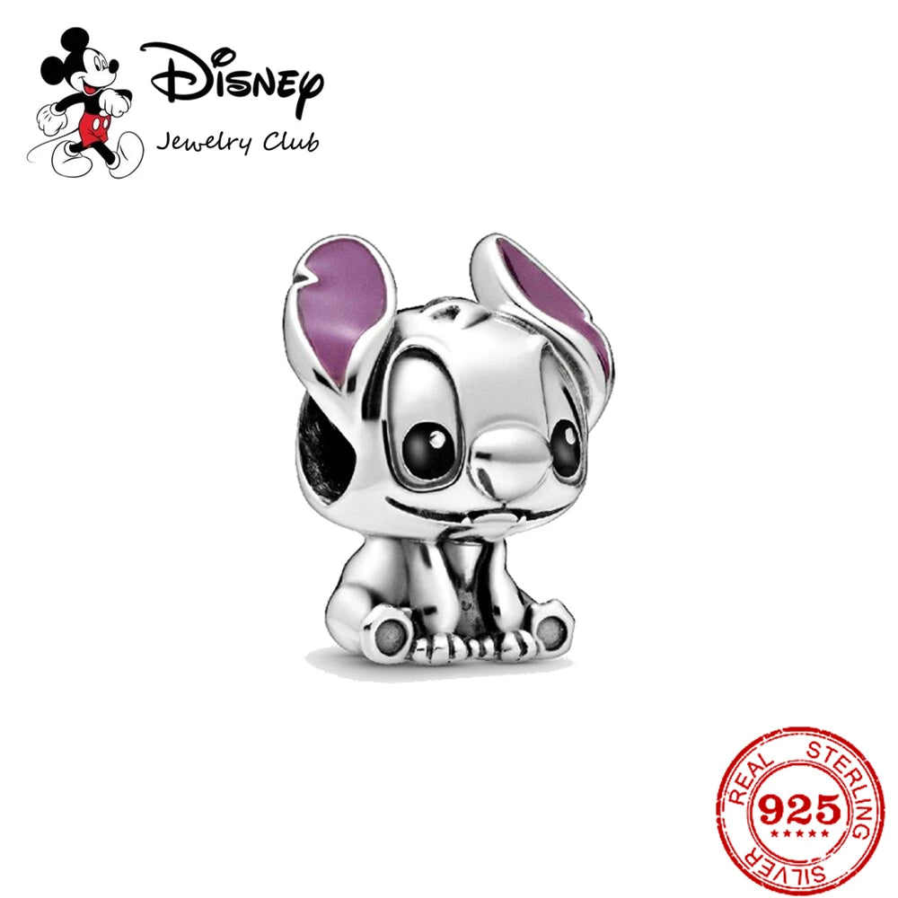 New 925 Sterling Silver Mickey Minnie Vinnie Charm – Beaded Fit for Original Pendant Bracelet, DIY Ladies Jewelry