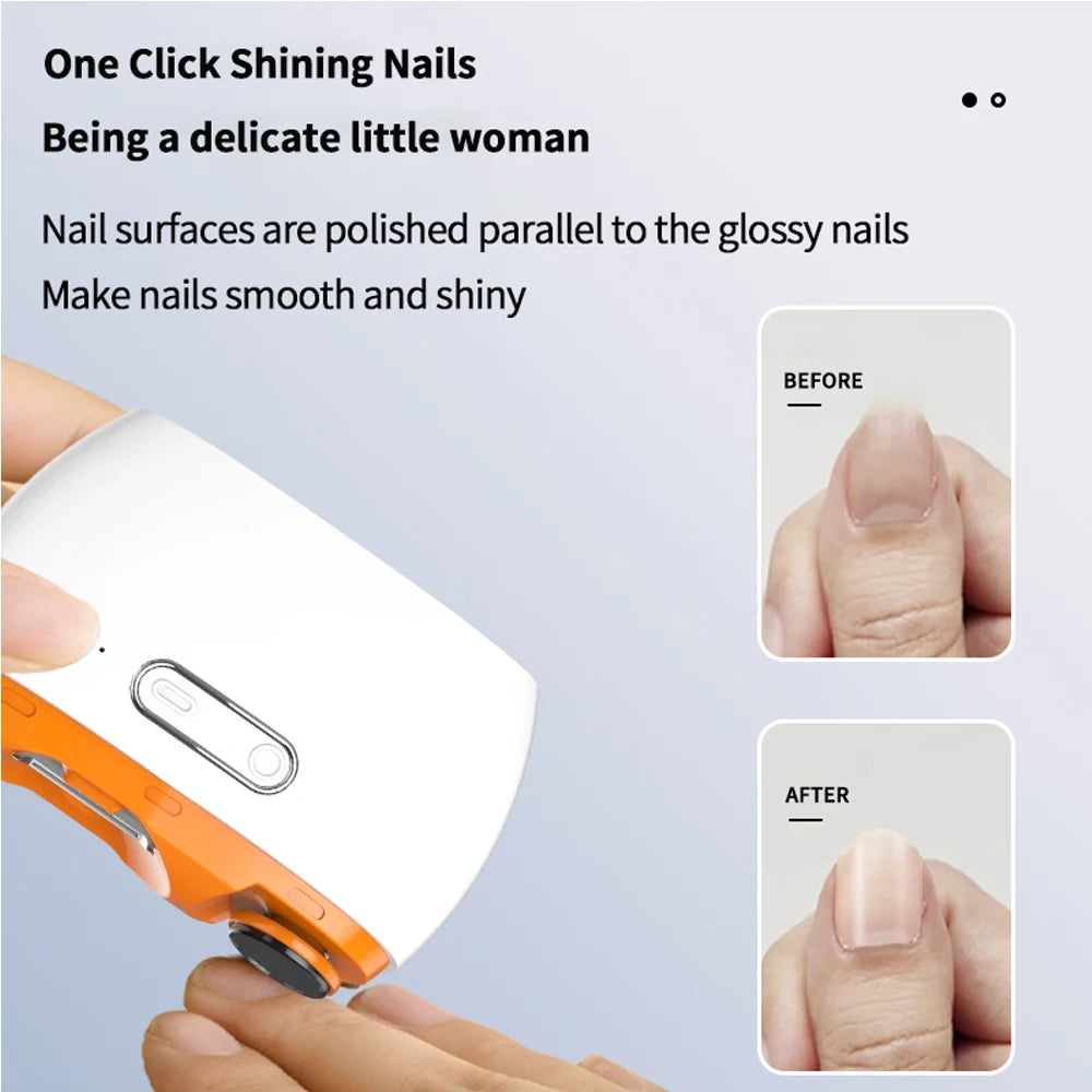 2-in-1 Electric Nail Clipper with Light - Type-C Rechargeable Manicure Machine, Portable Automatic Nail Cutter