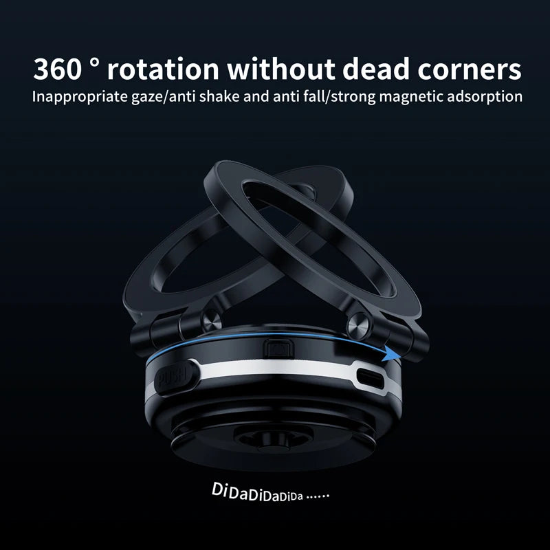 Intelligent Magsafe Car Mount – Magnetic Vacuum Mobile Phone Holder with Folding Swivel Stand and Strong Adsorption