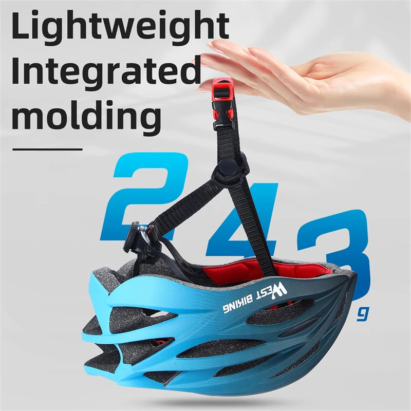WEST BIKING Ultralight Cycling Helmet - Integrally Molded MTB & Road Bike Racing Helmet for Men & Women, Bicycle Safety Cap