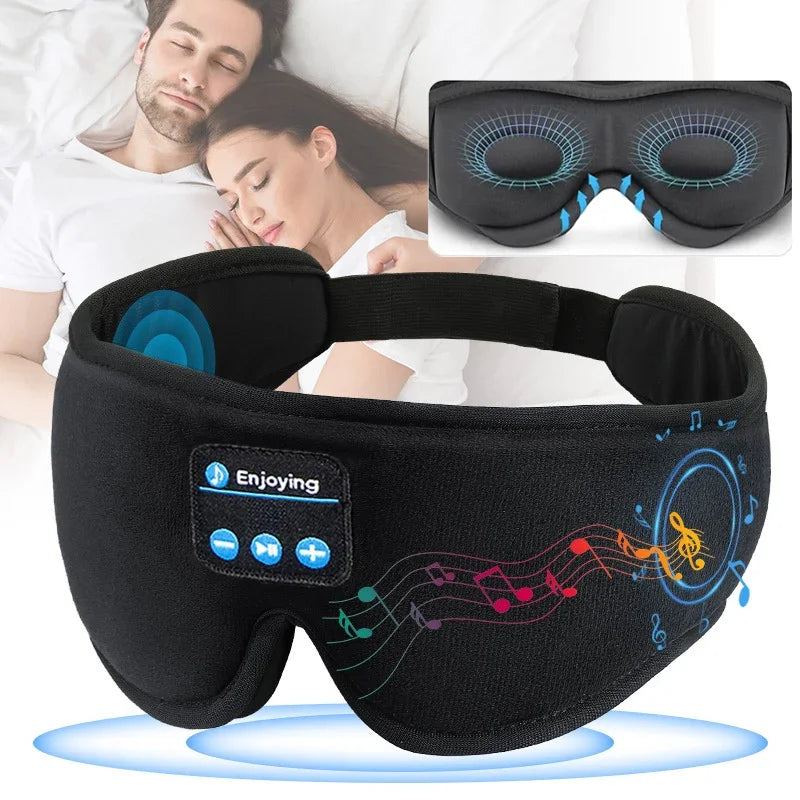 3D Eye Mask with Music Play - Bluetooth Sleeping Headphones and Built-in HD Speakers for Restful Sleep