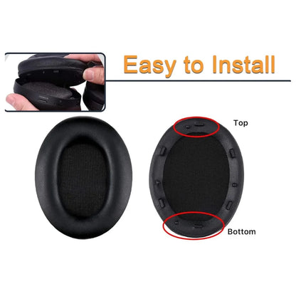 Replacement Memory Foam Ear Pads & Leather Case for Sony WH-1000XM2/3/4/5 Headphones