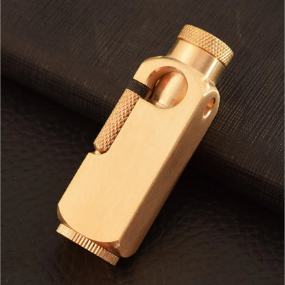 Handmade Brass Carved Trench Kerosene Lighter – Vintage Flamidor Gasoline Lighter, Heavy Men's Smoking Gift Collection