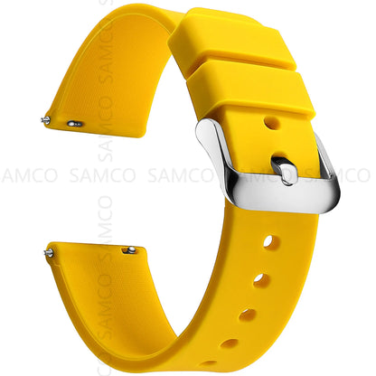 Silicone Quick Release Watch Bands 14–24mm for Samsung Galaxy, Garmin & Huawei - Soft Rubber Replacement Watch Straps