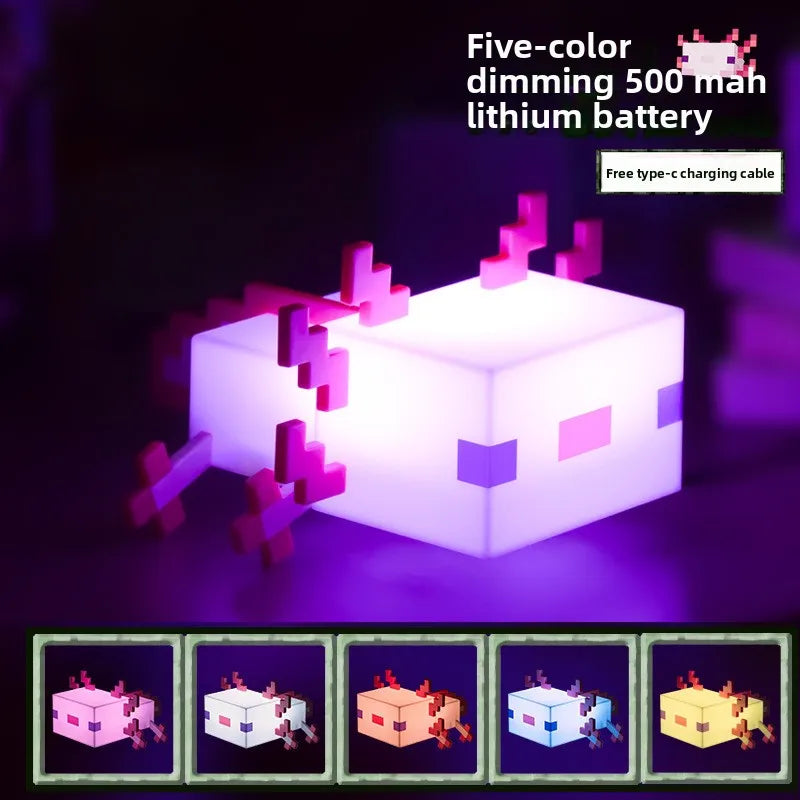 MC Game LED Creeper Night Lamp – Creative Block Button Light for Bedroom, Desk, and Bedside Decoration