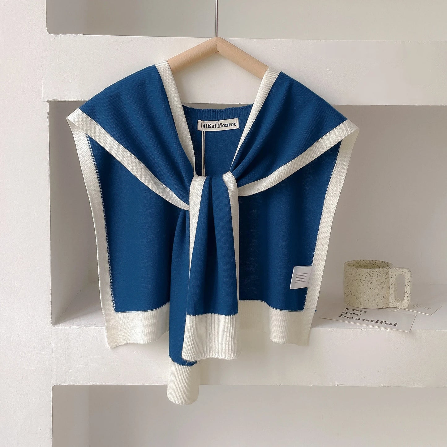 Spring & Autumn Striped Knitted Shawl – High-Grade Neck and Shoulder Scarf for Summer Office & Air-Conditioned Rooms