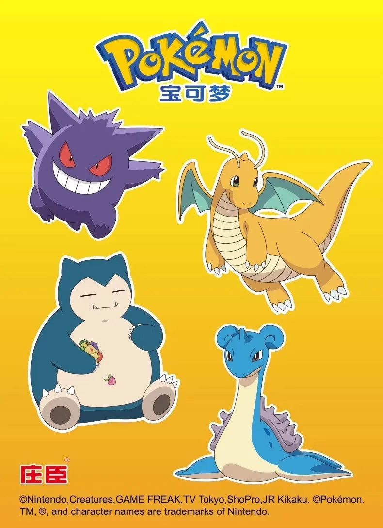 Pokemon Action Figures Set – Pikachu, Gengar, Dragonite, Snorlax & Pokeball Toys
