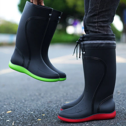 Men’s & Women’s High-End Rain Boots – Waterproof, Non-Slip Short & Mid-Calf Rubber Boots with Drawstring