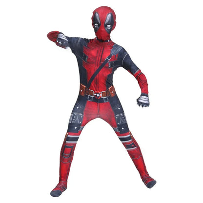 Deadpool Kids Halloween Cosplay Costume – Superhero Jumpsuit for Children