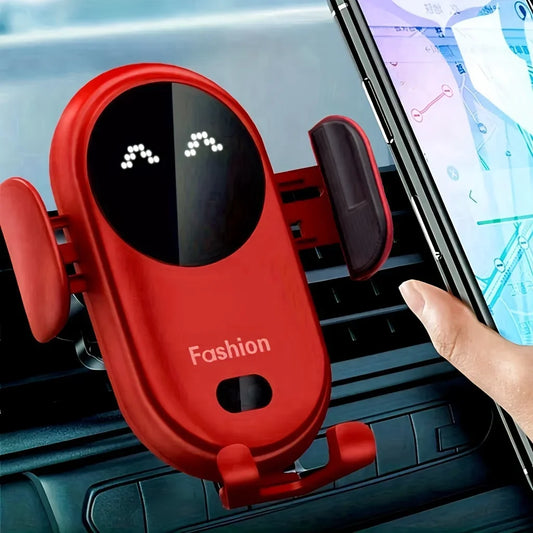 Wireless Charging Car Mount - Intelligent Infrared Rotating Air Vent Phone Holder Fast Charger