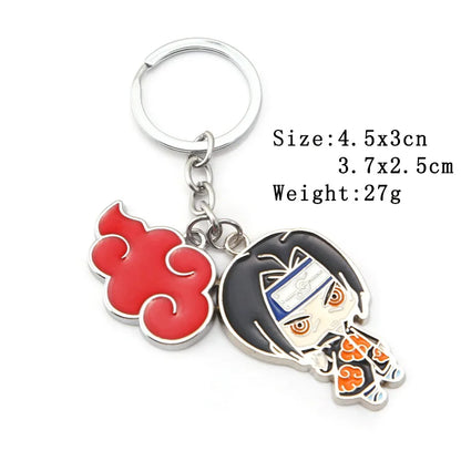 Anime Akatsuki Naruto Character Keychain – Gaara, Sasuke Sharingan, Jiraiya & Uzumaki Metal Cosplay Pendant Gift for Fans