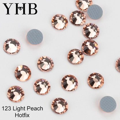 YHB 101-127 Hotfix Crystal Rhinestones - Glitter Glass Flatback Gems for Bags, Shoes, Garments, Phone & Nail Art DIY