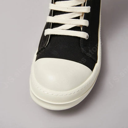Classic Black Canvas Shoes - Ricks Brand High Top Sneakers for Men & Women, Luxury Lace-Up Casual Boots