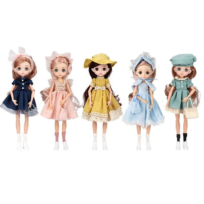 26cm BJD Doll for Girls – Purple Hair Fashion Princess with Big Eyes & Accessories Gift