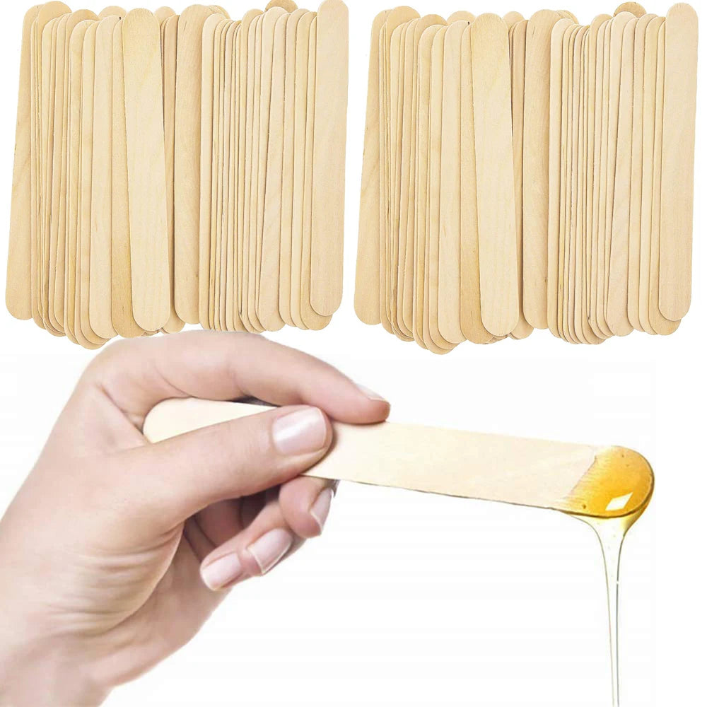 50/100PCS Disposable Wooden Hair Removal Wax Sticks – Body Depilation Spatula Applicators, Beauty Tools