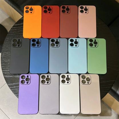 Matte Armor iPhone Case - Rugged Slim Plastic Cover with Camera Protection for iPhone 11–18, Air, Plus & Pro Max Models