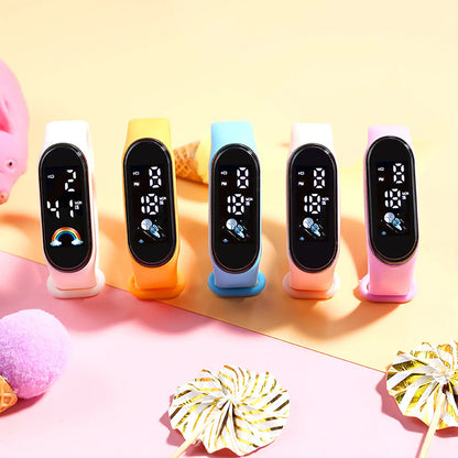 Kawaii Waterproof Smart Watch for Kids – Fashionable Outdoor Sports Digital Watch for Boys & Girls – Silicone Montre Enfant
