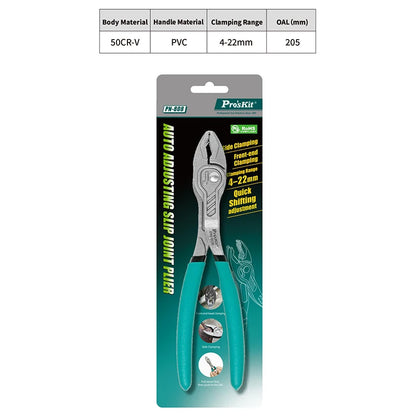 Pro’sKit PN-808 8-Inch Multifunctional Pliers - Adjustable Water Pump, Pipe & Groove Joint Pliers