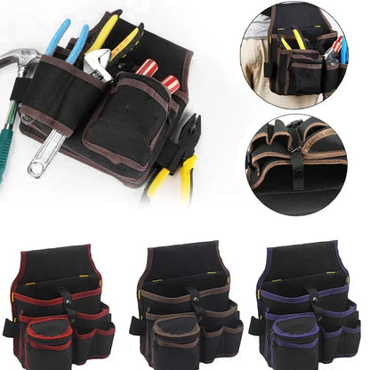 Multifunctional Tool Storage Bag – Electrician Toolkit Waist Pouch with Belt for Drill, Wrench, Screwdriver, and Hardware Tools – Organizer Bag