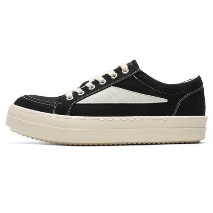 Unisex Canvas Platform Sneakers - Casual Thick-Sole Flat Skate Shoes for Couples