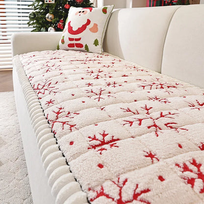 Christmas Sofa Mat Cover – Winter Warm Non-Slip Plush Cushion, Thicken Tatami for Living Room Home Decor