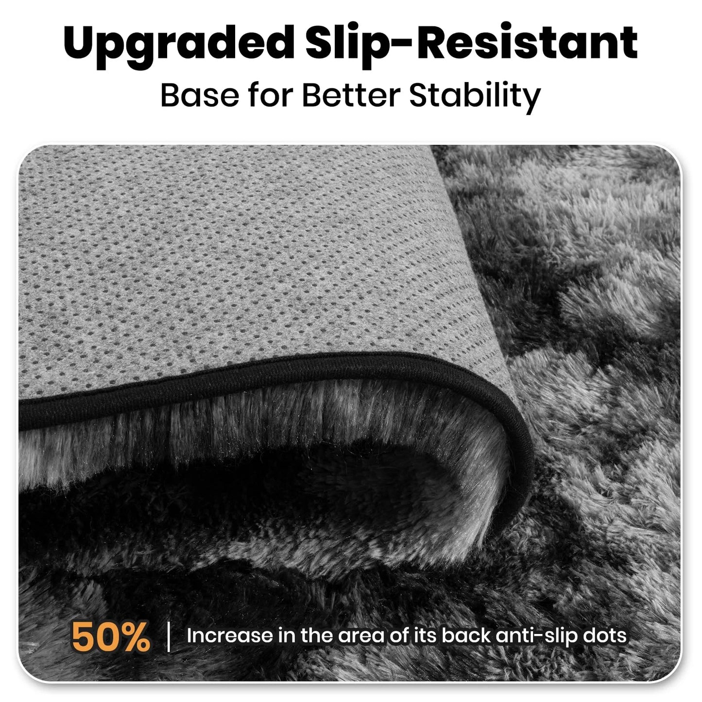 Minimalist Fluffy Area Rug - Slip-Resistant Living Room, Kids Room & Bathroom Home Decor Mat