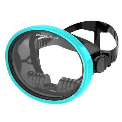 Oval Diving Mask with Tempered Glass Lens – Retro Spearfishing Scuba Goggles, Panoramic Wide View Mask for Adults Outdoor Diving Gear