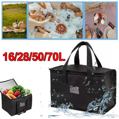 Insulated Thermal Cooler Bag 16L/28L/50L/70L – Large Capacity Food & Drink Storage Lunch Bag with Foil Lining for Hot & Cold Use