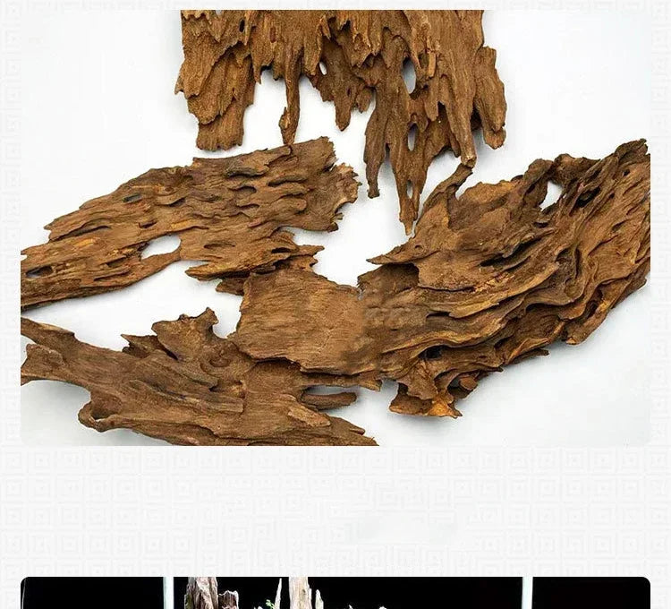 Natural Wooden Driftwood Aquarium Decor – Porous Fish Tank Decoration for Crabs, Shrimp & Fish