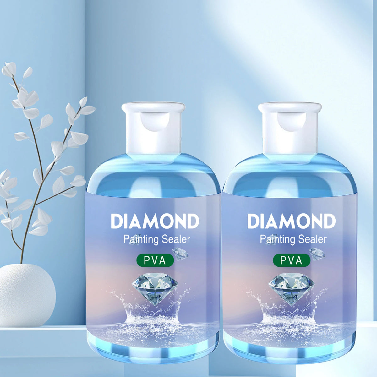 Diamond Painting Sealer Glue Kit - 120ML Puzzle Glue with 3 Brushes and Accessories