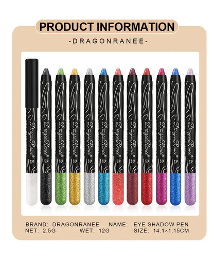 Shiny Pearlescent Highlighter Eyeshadow Pencil – Waterproof Glitter Eyeliner Gel Pen for Long-Lasting Makeup