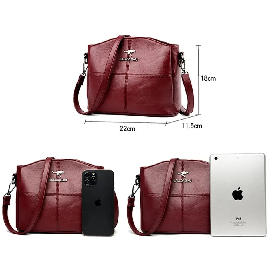 Luxury Women’s Leather Handbag – Large Capacity Shoulder & Crossbody Designer Bag