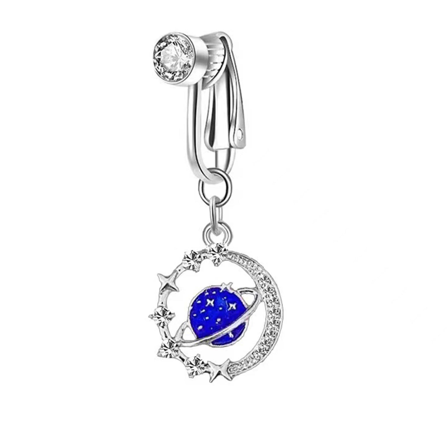 Faux Snake Belly Ring – Fake Clip-On Umbilical Navel Piercing, Belly Button & Cartilage Body Jewelry