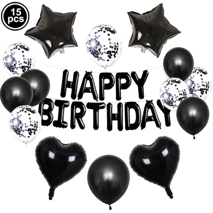 16-Inch Happy Birthday Foil Balloons Set – Pink & Blue Letter Balloons for Birthday Party Decoration