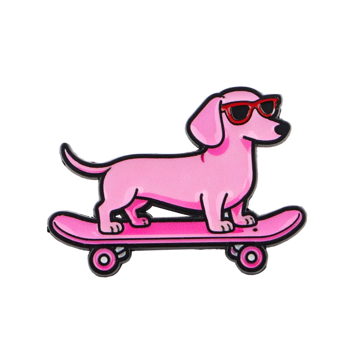 Cute Dachshund Enamel Pin – Cartoon Dog Brooch Lapel Badge for Backpack, Clothing & Gifts