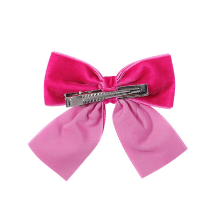 4.3-inch Velvet Bow Hair Clips for Girls – Handmade Barrettes in Black, White, Red, Pink, Blue, Yellow, Kids Hair Accessories